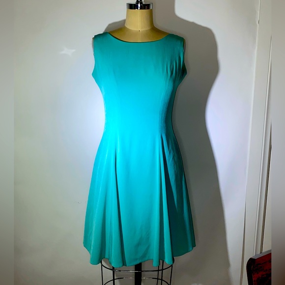 RETRO Y2K Teal Silk Dress Size Junior Medium - Picture 1 of 4